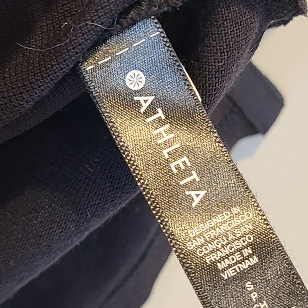 Athleta Shirt On The Go Polo Black Short Sleeve Womens Small - Picture 4 of 8